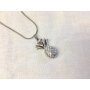 Necklace with rhinestone studded pineapple pendant, length 44cm, SR-20849 silver