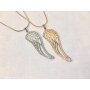 Chain with rhinestone-studded angel wing pendant, length 44cm, SR-20850