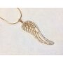 Chain with rhinestone-studded angel wing pendant, length 44cm, SR-20850 gold