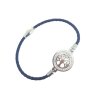 Braided bracelet with stainless steel tree of life...