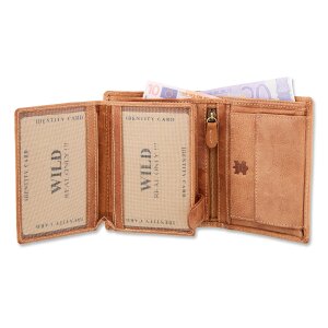 Wild Real Only!!! mens wallet made from real leather, light brown