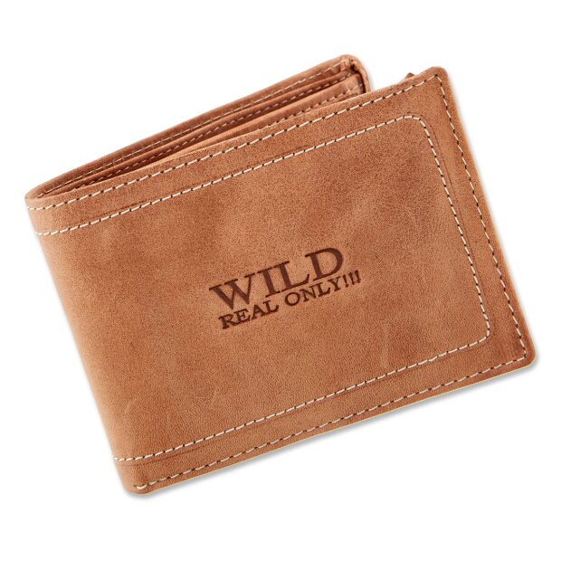 Wild Real Only!!! wallet made from real water buffalo leather, light brown