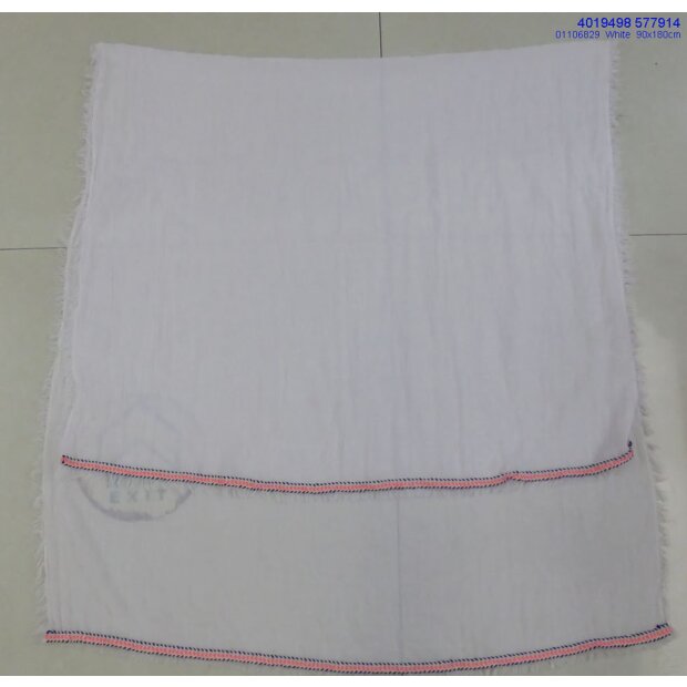 Scarf with fringes 180 cm x 90 cm 30 % cotton/70 % terylene white
