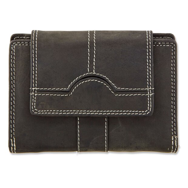 Real leather wallet, high quality, robust black