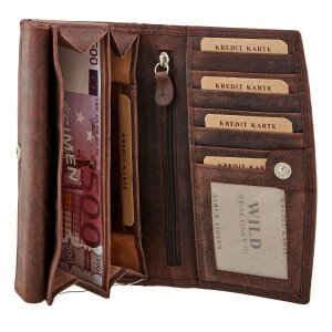 Wild Real Only!!! wallet made from real water buffalo leather cognac