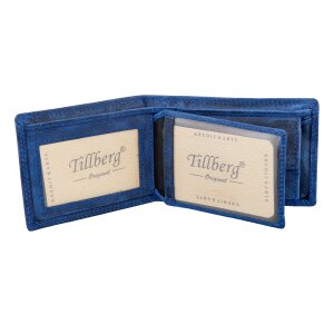 Tillberg real leather wallet navy blue