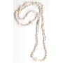 Agate necklace 128 cm white