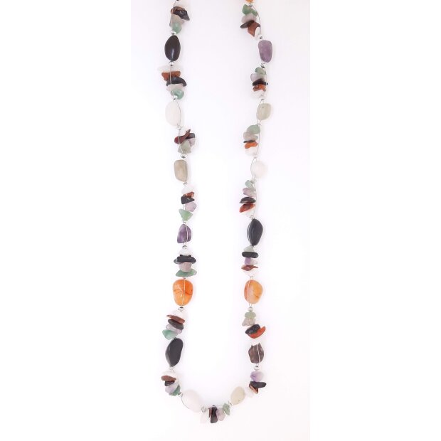 Agate necklace 120 cm multi colour