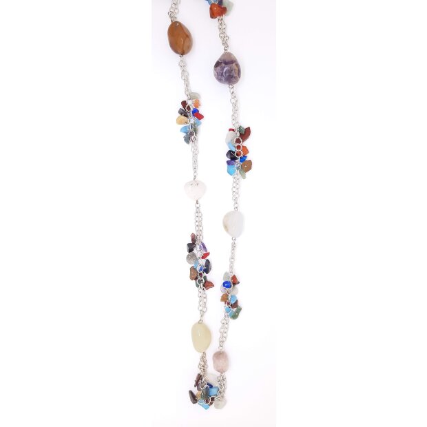 Necklace with agate stones multi colour