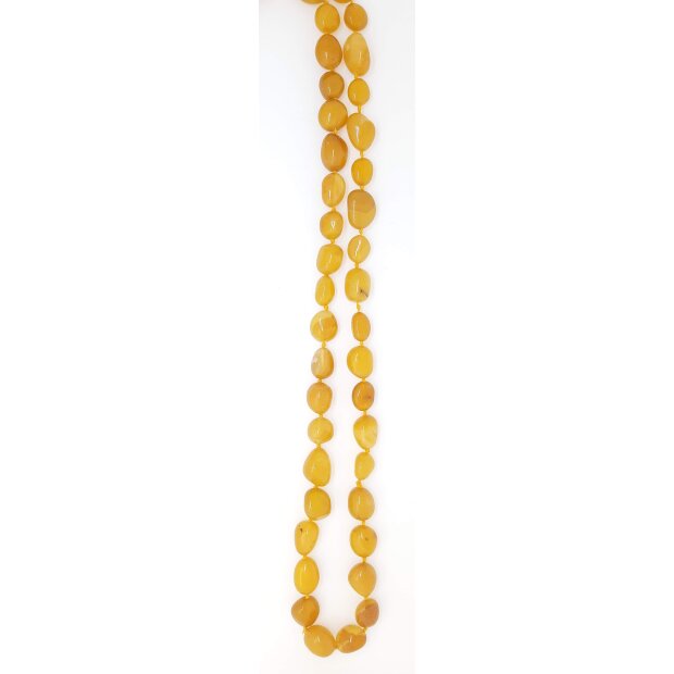 Agate necklace 120 cm mustard