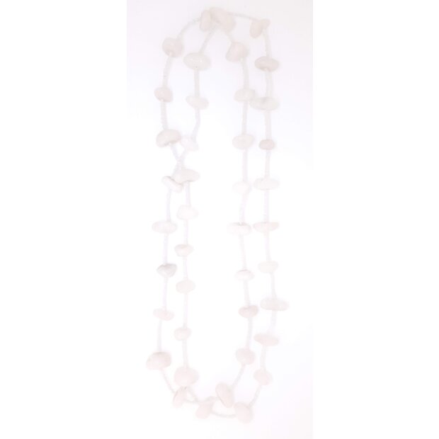 Agate necklace 140 cm white