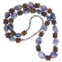 Necklace with agate stones 100 cm purple