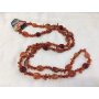 Agate necklace, length 136cm orange