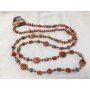 Agate necklace, length 136cm orange