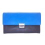 Waiters wallet made from real nappa leather with chain black+royal blue