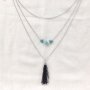 Triple chain with fringe pendant, 40/50/60cm