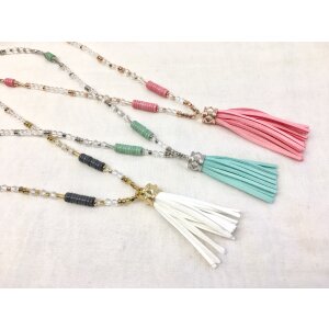Long chain with fringes pendant, 85cm
