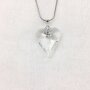 Necklace with crystal heart pendant, length 48cm crystal