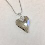 Necklace with crystal heart pendant, length 48cm anthracite grey