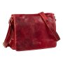 Tillberg real leather shoulder bag in vintage design red