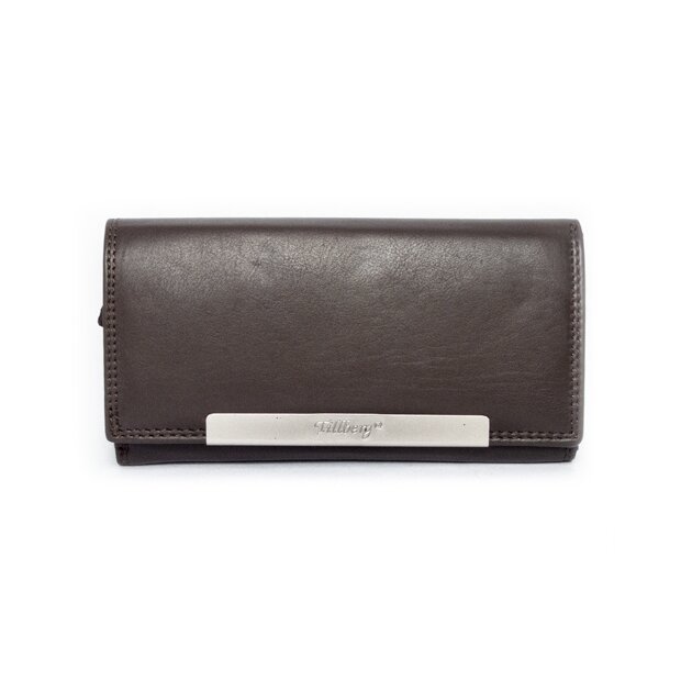 Tillberg ladies wallet made from real leather 18,5 cm x 9 cm x 3 cm dark brown
