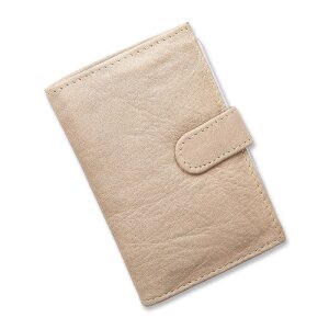 Credit card case made from real leather, light brown