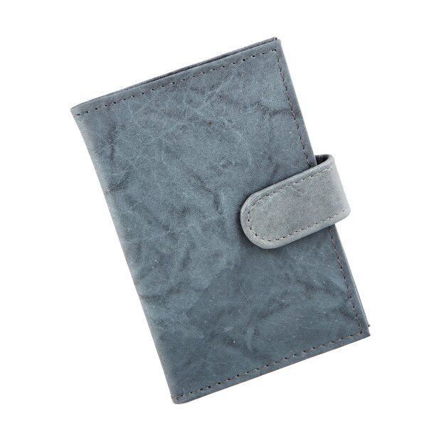 Credit card case made from real leather, grey