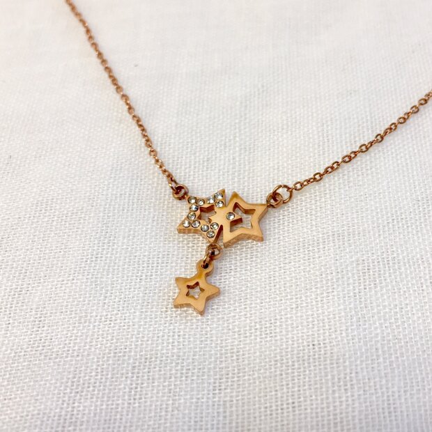 chain with stars, length 42cm Rose Gold