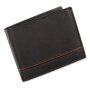 Surjeet Reena wallet made from real leather 9,5 cm x 12 cm x 1,5 cm, black+brown