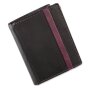 Tillberg men wallet, purse, pocket real leather 12,5cmx10cmx2cm black+violet