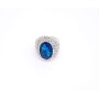 Elastic ring with rhinestones blue