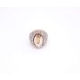 Elastic ring with rhinestones rose gold+topaz