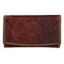 Real leather wallet with wings wild 88 motif, high quality, robust mushroom