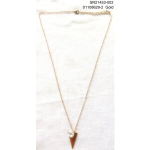 Necklace with rhinestone and triangle Pendant
