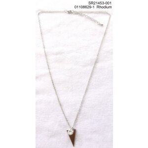 Necklace with rhinestone and triangle Pendant