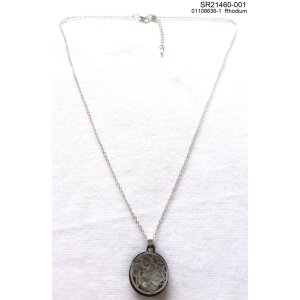 Necklace with filled pendant 52+5cm