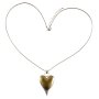 Kette mit zweifarbigem Herz, L&auml;nge 80+7cm Matt Silber/Gold
