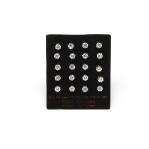 Ohrring/Edelstahl Cubic Zirconia 5mm (10 Paar mit...