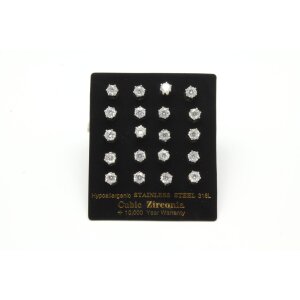 Ohrring/Edelstahl Cubic Zirconia  5mm(10 Paar mit...