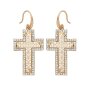 Cross Earring in silver with Crystal Stones