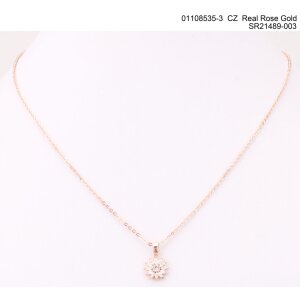 Fine necklace with cubic zirconia pendant, 01108535, 45 + 5cm