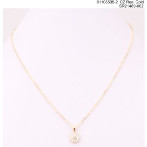 Fine necklace with cubic zirconia pendant, 01108535, 45 +...