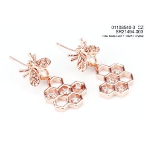 Studs with bee and honeycomb pattern