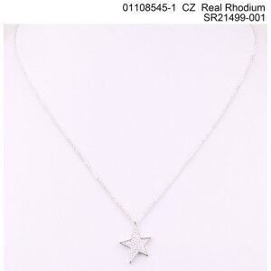 Fine necklace with star pendant cubic zirconia, 01108545,...