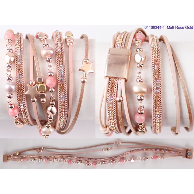 Wrap bracelet with gemstones 40 cm