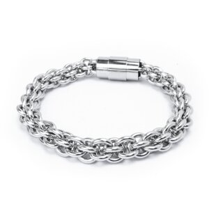 Stainless steel bracelet 22 cm with magnetic clasp
