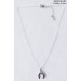 Stainless steel necklace with horse shoe pendant silver