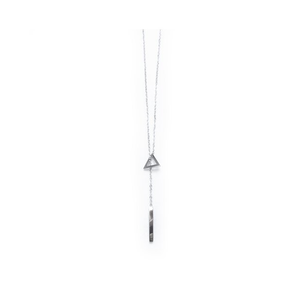 Stainless steel necklace with triangle and wand