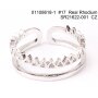 Ring mit Cubic Zirkonia Stein, verstellbar Silber