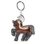 Keychain Unicorn with rhinestones Silver/Brown